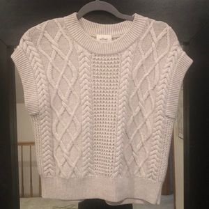 Aritzia Cropped Cable Knit Vest